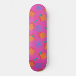 Pink 80er Memphis Design Geometrische Formen Skateboard
