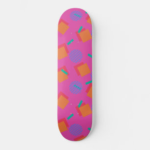 Pink 80er Memphis Design Geometrische Formen Skateboard