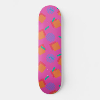 Pink 80er Memphis Design Geometrische Formen Skateboard