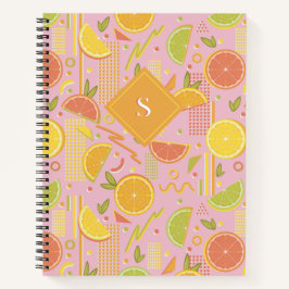 Pink 80's Citrus Fruit Slices Notizbuch