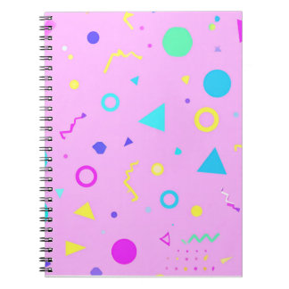 Pink 80s Memphis Geometric Pattern Notizblock