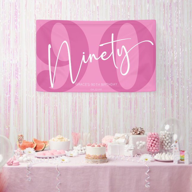 Pink 90. 90. Geburtstagsparty Banner (Party)