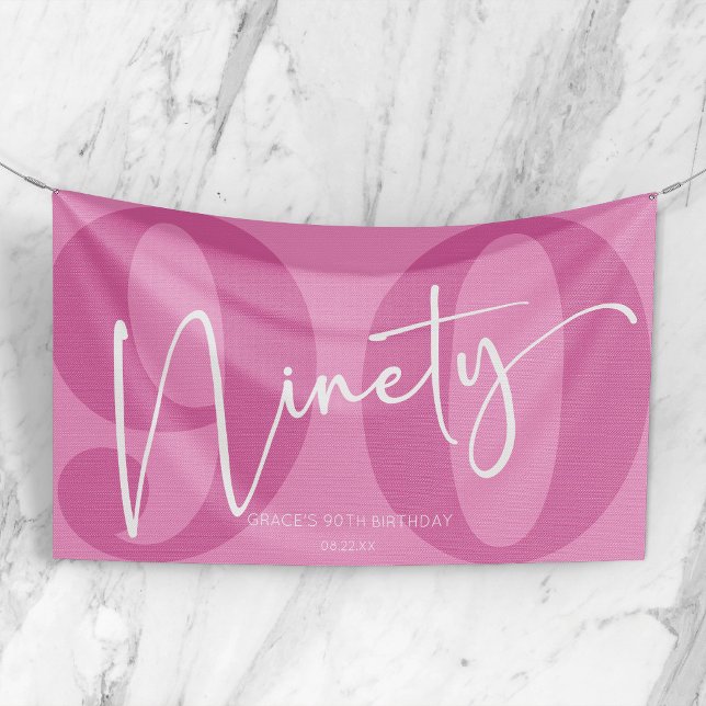 Pink 90. 90. Geburtstagsparty Banner (Von Creator hochgeladen)