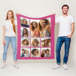 Pink 9 Foto Instagram Collage --- Farbe kann bearb Fleecedecke