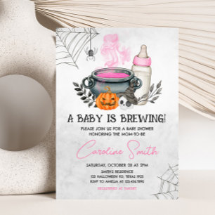 Pink A Baby braut Halloween Baby Dusche Einladung