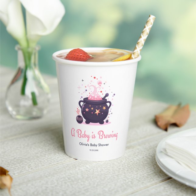 Pink A Baby braut Halloween Baby Dusche Pappbecher (In Situ)