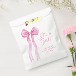 Pink a Bow Es ist eine Mädchen-Baby-Dusche Geschenktütchen