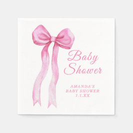 Pink a Bow Es ist eine Mädchen-Baby-Dusche Serviette
