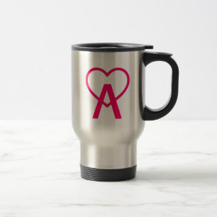 Pink A~Heart Edelstahl Reisebecher