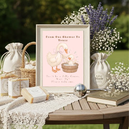 Pink A Silly Goose From Our Shower To Yours Sign Einladung