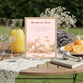 Pink A Silly Goose "Momosa" Mimosa  Table Sign  Einladung