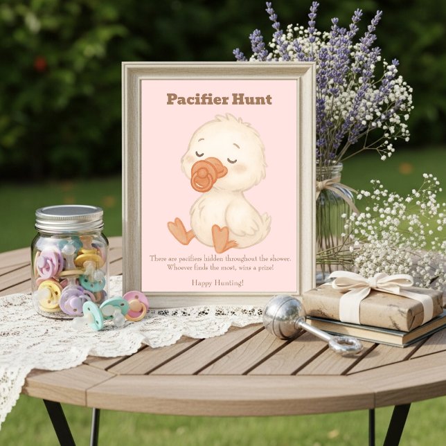 Pink A Silly Goose Pacifier Hunt Baby Shower   Einladung (Pink A Silly Goose Pacifier Hunt Baby Shower)