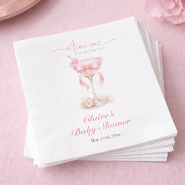 Pink A Tini One Elegant Girl Baby Shower  Serviette