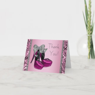 Pink-Absatz-Schuh danken Ihnen zu kardieren Dankeskarte