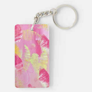 Pink Abstract Art Acrylic Keychain Schlüsselanhänger