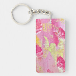 Pink Abstract Art Acrylic Keychain Schlüsselanhänger