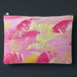 Pink Abstract Art Zipper Pouch or Makeup Bag Zubehörtasche<br><div class="desc">Pink and yellow, abstract art butterfly wings float over this beautiful pouch, giving it modern art sophistication and pure pink happiness. This is the Wings design, meant to make your everyday useful items bright and happy! A must for all you lovers-of-pink! See the entire Wings Collection in my Zazzle shop....</div>