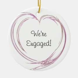Pink Abstract Heart Engagement Keramik Ornament