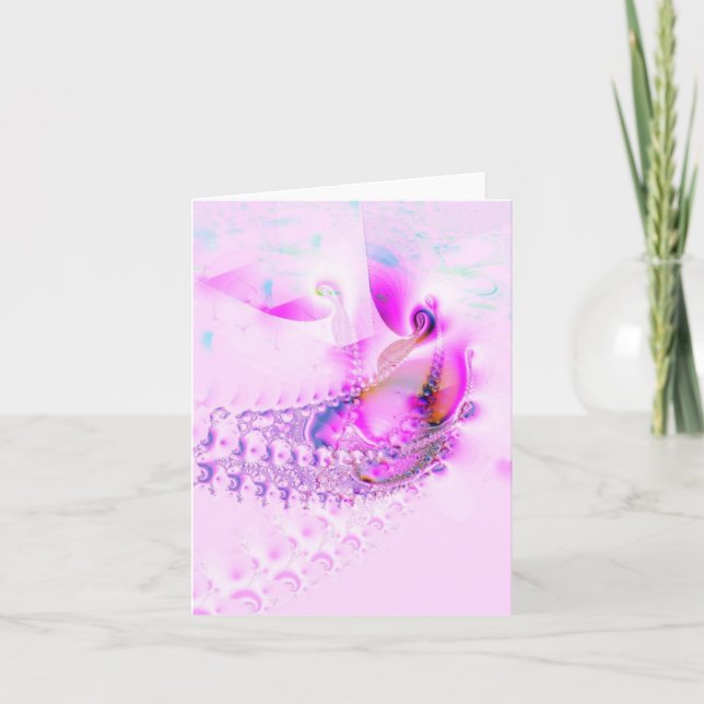 "Pink" Abstrakt Art Notecard Karte (Vorderseite)
