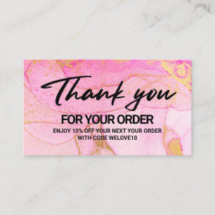 Pink Abstrakt Watercolor Business Card Visitenkarte