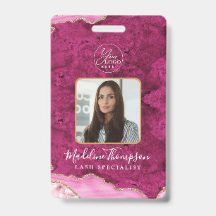 Pink-Achat-Marmor-Geschäftslogo Firmen-ID Ausweis