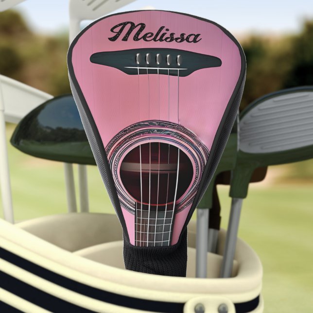 Pink Acoustic Gitarre Instrumentalname Golf Headcover (pink acoustic guitar golf head cover)
