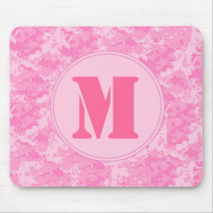 Pink ACU Camouflage Camouflag Monogram Initial Mou Mousepad