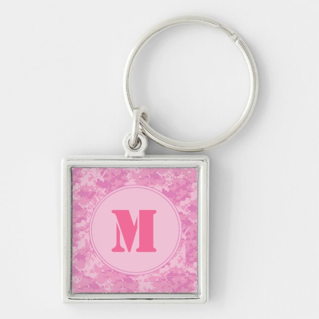Pink ACU Camouflage Camouflage Girl Monogram Key C Schlüsselanhänger (Vorne)
