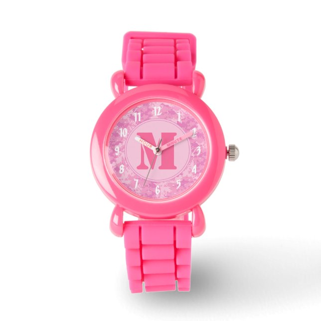 Pink ACU Camouflage Camouflage Girly Digital Watch Armbanduhr (Vorderseite)