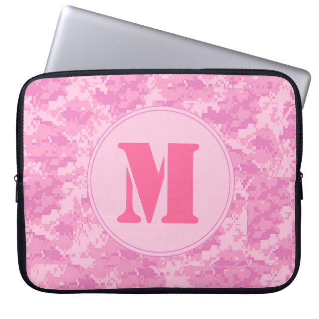 Pink ACU Camouflage Camouflage Monogram 15" Laptop Laptopschutzhülle (Vorderseite)