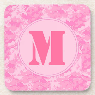 Pink ACU Camouflage Camouflage Monogram Drink Unte Getränkeuntersetzer