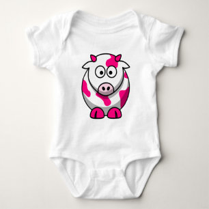 PINK Adorable COW Baby Strampler