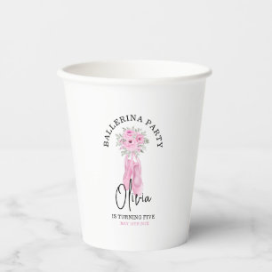Pink Adortable Ballerina Geburtstagsparty Pappbecher