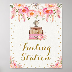 Pink Adventure Travel Miss an Mrs Fueling Station Poster