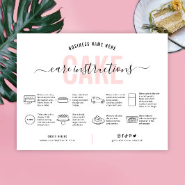 Pink Aesthetic Cake Care Card Dankeschön Karte