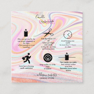 Pink Aesthetic Candle Square Business Card Quadratische Visitenkarte