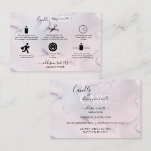 Pink Aesthetic Candle Square Business Card Visitenkarte