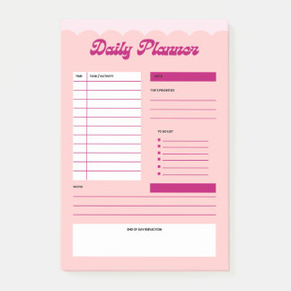 Pink Aesthetic Daily Planner Post-it® Notepad Post-it Klebezettel