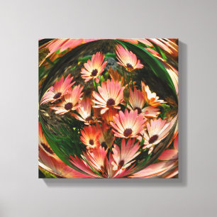 Pink African Daisies Abstrakt Floral Leinwanddruck