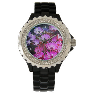 Pink African Daisy Blume Abstrakt Personalisiert Armbanduhr