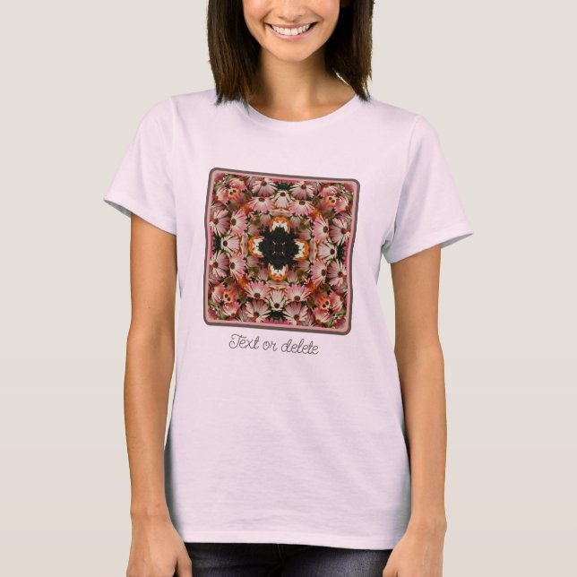 Pink African Daisy Blume Abstrakt Personalisiert T-Shirt (Vorderseite)