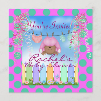 PINK AFRIKANISCHE AMERIKANISCHE BABY ZEIGT INVITAT EINLADUNG