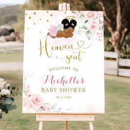 Pink Afro Angel Baby Heaven Gesendet Begrüßungszei Poster