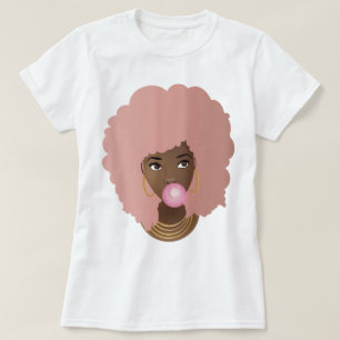 Pink Afro, Poppen Pink Blase Gum T - Shirt