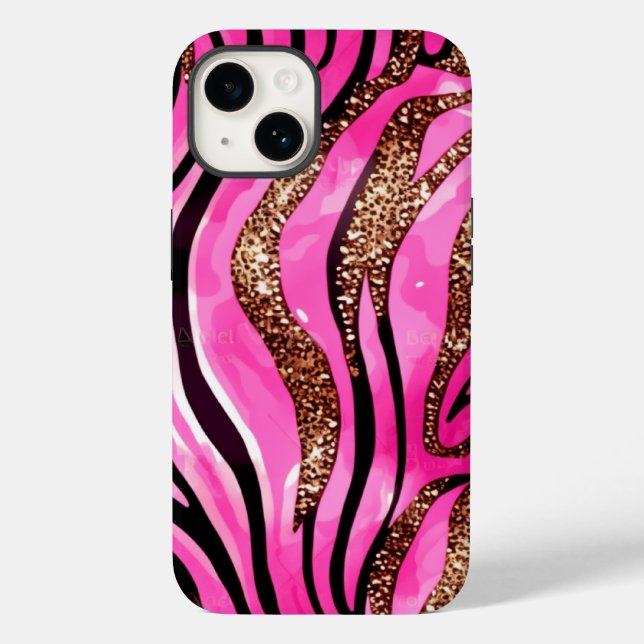 Pink Agate Glitzer iPhone Mate Tough Case (Rückseite)