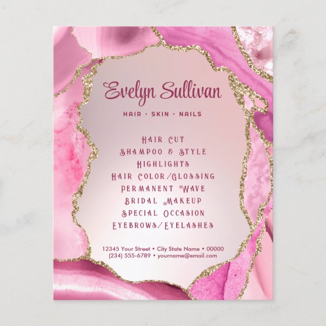 Pink Agate Imitats Foil Flyer (Vorne)