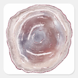 Pink Agate Quadratischer Aufkleber
