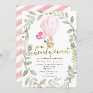 Pink Air Ballon können wir frühzeitig abwarten Bab Einladung