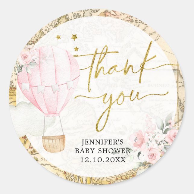Pink Air Balloon ist nicht ihr lästiger Dank Runder Aufkleber (Vorderseite)