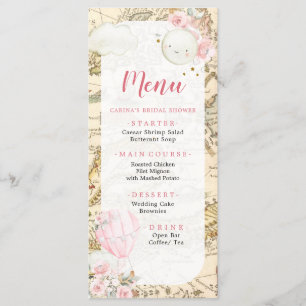 Pink Air Balloon ist nicht ihr lästiger Geburtstag Menükarte